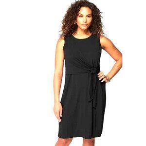 J.Jill Wearever Collection Tie-Waist Elegant Black Sleeveless Dress Size Medium